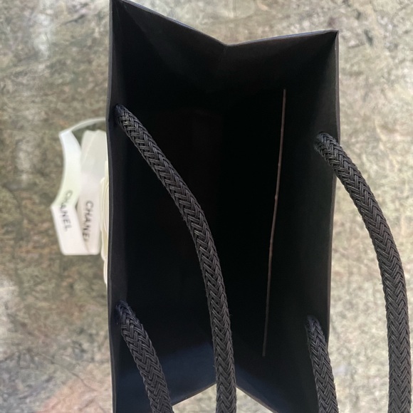 new small CHANEL gift shopping bag with ribbon and camellia - Picture 2 of 2